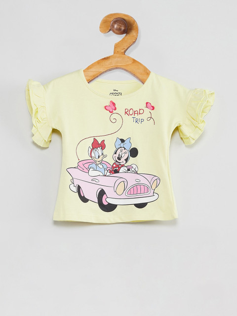 

max Girls Yellow Printed Top