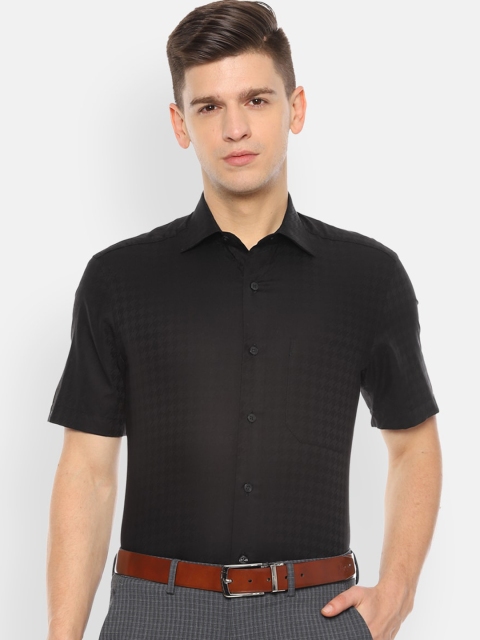 

Louis Philippe Men Black Regular Fit Self Design Formal Shirt