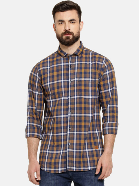 

Campus Sutra Men Brown Regular Fit Checked Casual Shirt