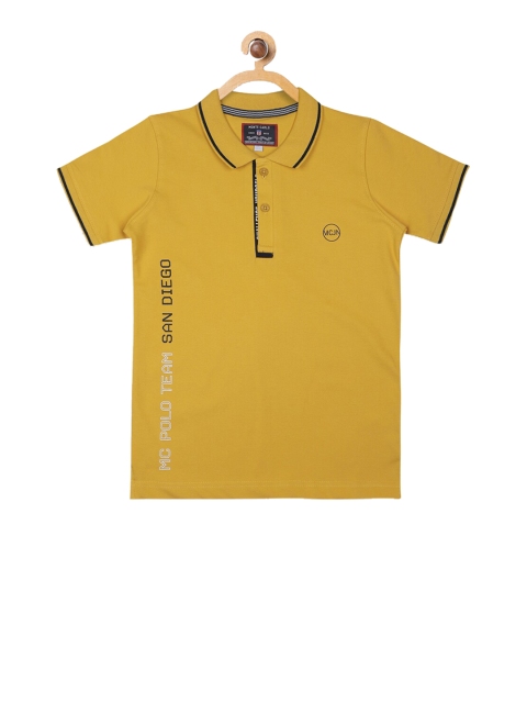 

Monte Carlo Boys Mustard Solid Polo Collar T-shirt