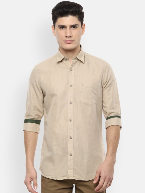 

Van Heusen Sport Men Beige Regular Fit Solid Casual Shirt