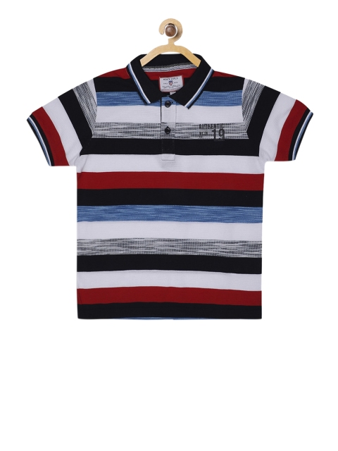 

Monte Carlo Boys Red & Grey Striped Polo Collar T-shirt
