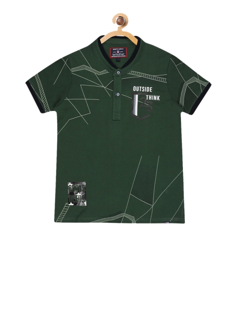 

Monte Carlo Boys Green Printed Polo Collar T-shirt