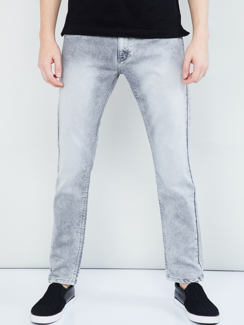 

max Men Grey Skinny Fit Mid-Rise Clean Look Stretchable Jeans