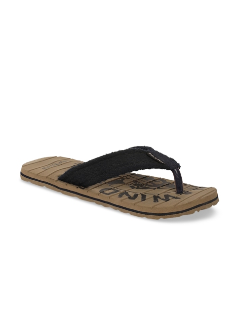 Bata Men Navy Blue Printed Thong Flip-Flops