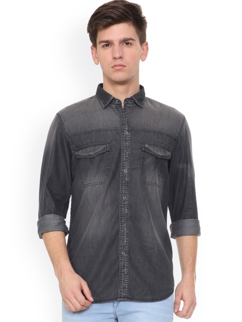 

Louis Philippe Men Grey Regular Fit Solid Casual Shirt