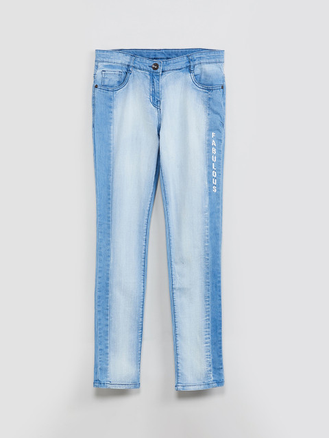 

max Girls Blue Mid-Rise Clean Look Jeans