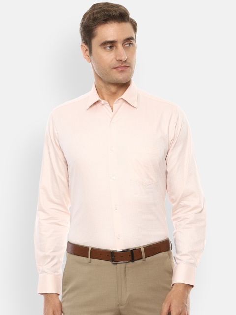 

Van Heusen Men Beige Slim Fit Self Design Formal Shirt
