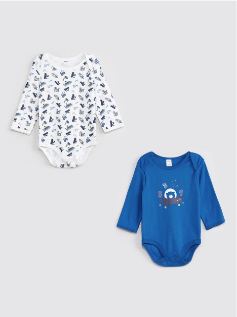 

max Infant Boys Pack Of 2 Printed Bodysuits, White