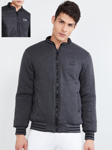 

max Men Black Solid Reversible Bomber