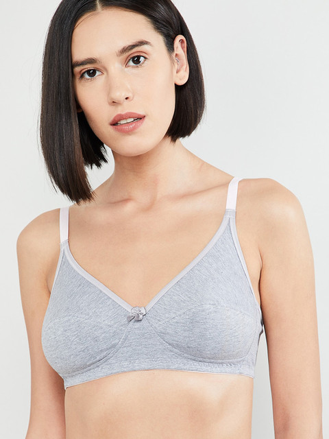 

max Grey Solid Non-Wired Non Padded T-shirt Bra SU19SCB01