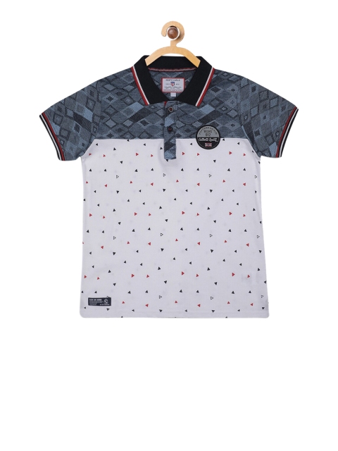 

Monte Carlo Boys Grey Printed Polo Collar T-shirt