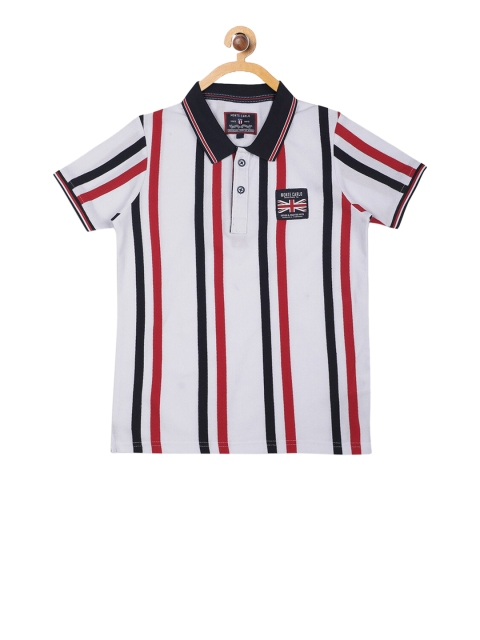 

Monte Carlo Boys White & Red Striped Polo Collar T-shirt