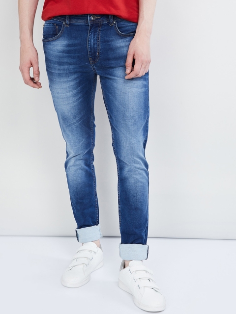 

max Men Blue Skinny Fit Mid-Rise Clean Look Stretchable Jeans