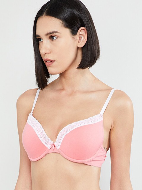 

max Pink Solid Underwired Lightly Padded T-shirt Bra SP19TBRA30PINK