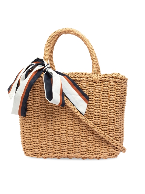 

Globus Tan Brown Textured Handheld Bag