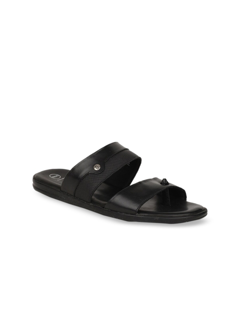 

Hush Puppies Men Black Leather Comfort Sandals