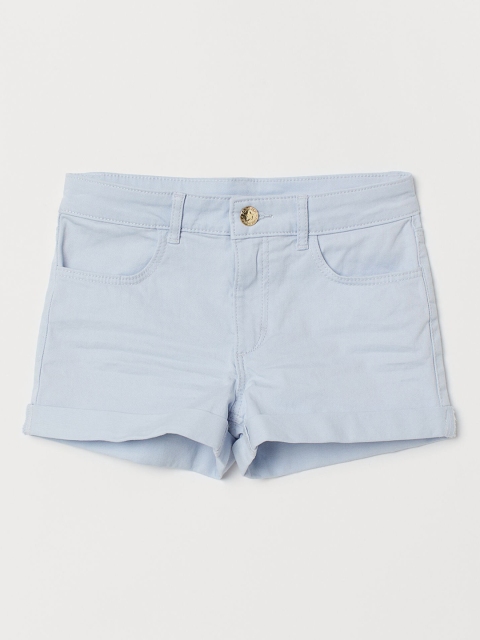 

H&M Girls Blue Solid Twill Shorts