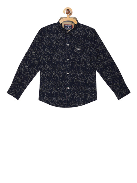 

Monte Carlo Boys Navy Blue Slim Fit Printed Casual Shirt