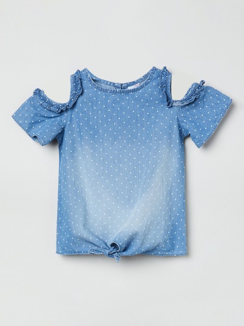 

max Girls Blue Solid Top