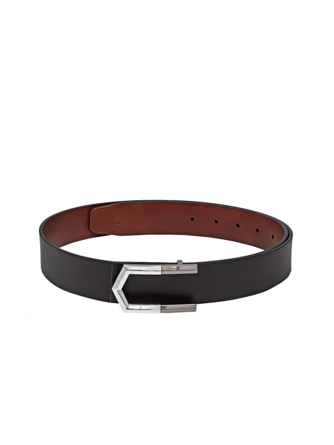 

Carlton London Men Black & Tan Brown Textured Leather Reversible Belt