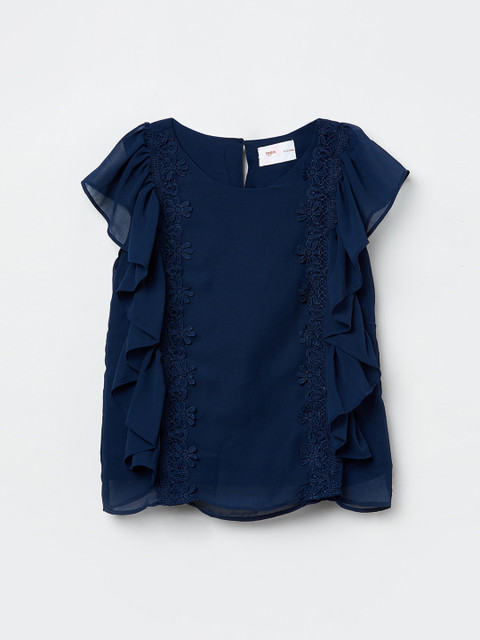 

max Girls Blue Solid Top