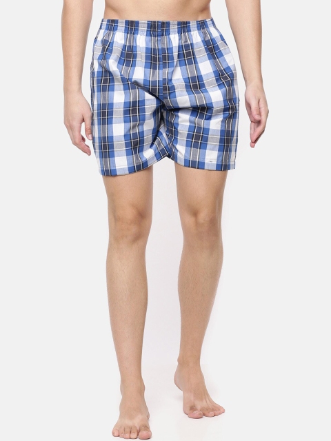 

Cross Court Men Blue & Grey Checked Boxers CCBX104