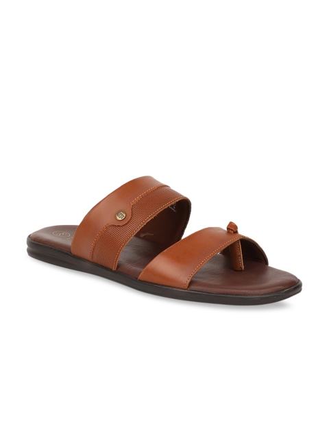 

Hush Puppies Men Brown Solid Leather Comfort Sandals