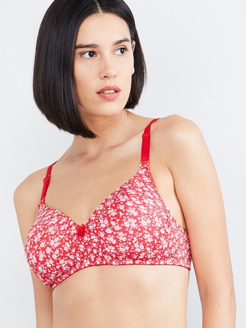 

max Red & White Printed Non-Wired Lightly Padded Everyday Bra SP19PB07RED