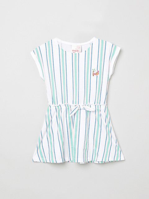 

max Girls White Striped Cinched Waist Top