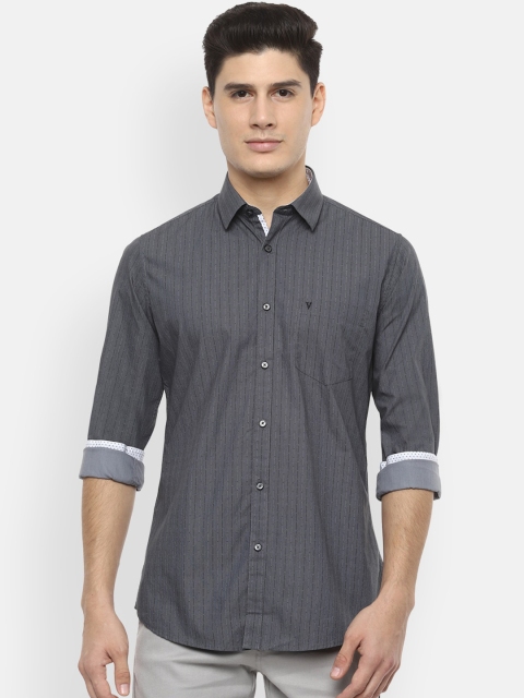 

Van Heusen Sport Men Grey & Black Regular Fit Striped Casual Shirt