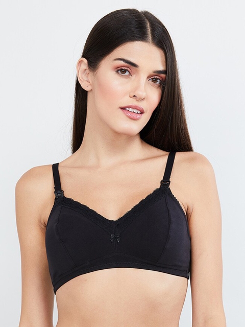 

max Black Solid Non-Wired Lightly Padded T-shirt Bra WIN19SCB03