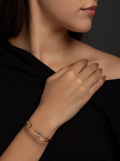 

ELLE Rose Gold-Plated Handcrafted Bangle-Style Bracelet