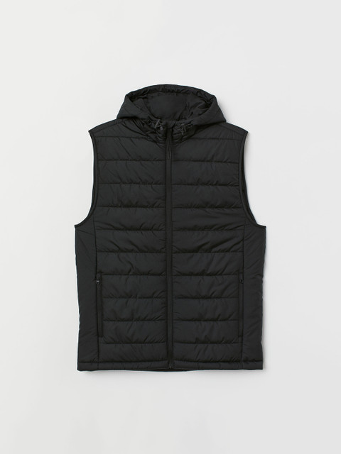 

H&M Men Black Solid Padded Outdoor Gilet