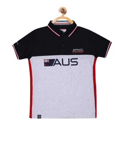 

Monte Carlo Boys Navy Blue Printed Polo Collar T-shirt