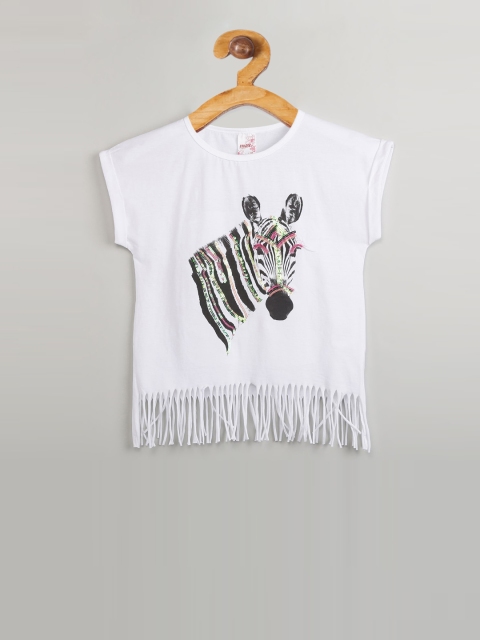 

max Girls White Embellished Top