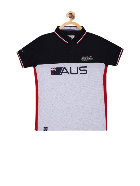 

Monte Carlo Boys Navy Blue & Grey Colourblocked Polo Collar T-shirt
