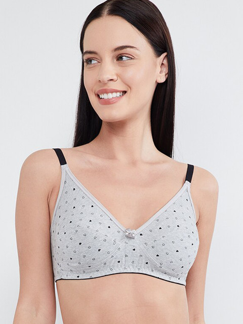 

max Grey Printed Non-Wired Non Padded Printed T-shirt Bra SU19SCB01GREY MELANGE