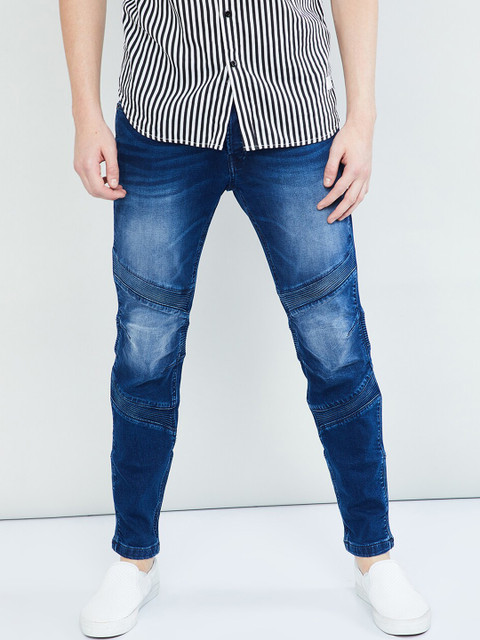 

max Men Blue Skinny Fit Mid-Rise Clean Look Stretchable Jeans