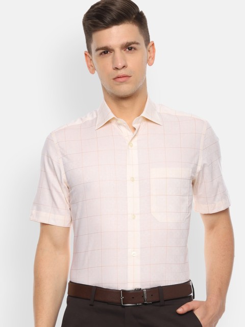 

Louis Philippe Gods & Kings Men Cream-Coloured Regular Fit Checked Formal Shirt
