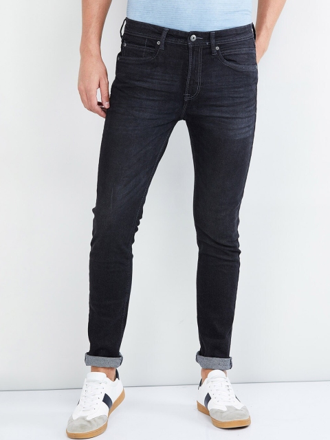 

max Men Black Slim Fit Mid-Rise Clean Look Jeans