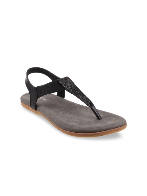 

Metro Women Black Solid T-Strap Flats
