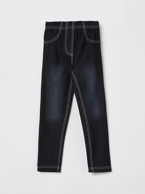 

max Girls Black Stone Washed Jeggings