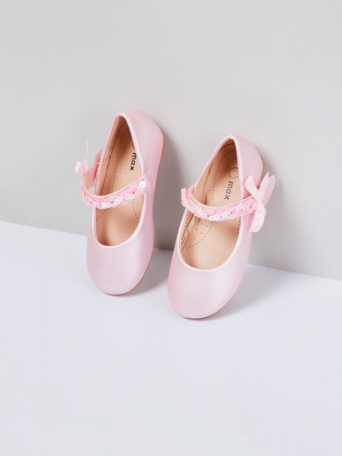 

max Girls Pink Solid PU Ballerinas