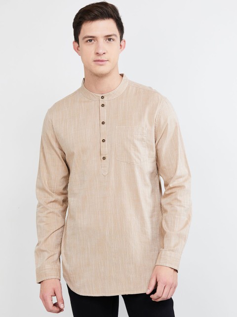 

max Men Beige Solid Straight Kurta