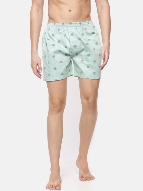 

Cross Court Men Sea Green Printed Boxers CCBX214