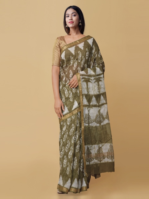 

Unnati Silks Green Pure Cotton Printed Kota Saree