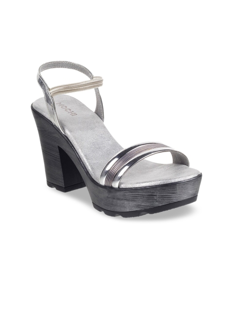 

Mochi Women Silver-Toned Solid Heels