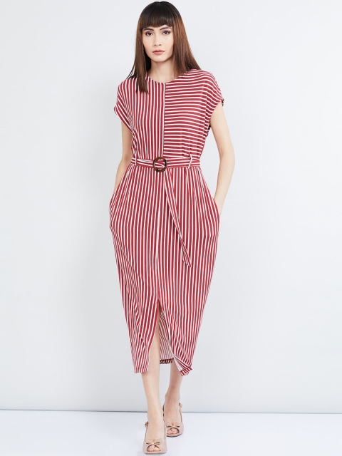 

max Women Red Striped Sheath Dress