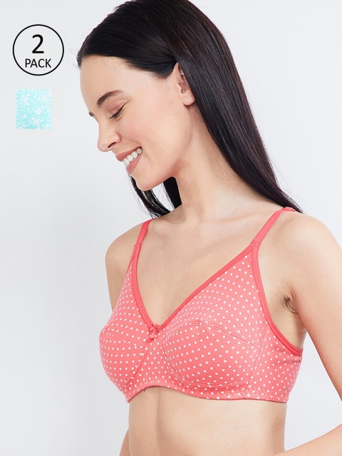 

max Pack Of 2 Printed Non-Wired Non Padded Everyday Bras PA192PKSFB02PEACH, Pink